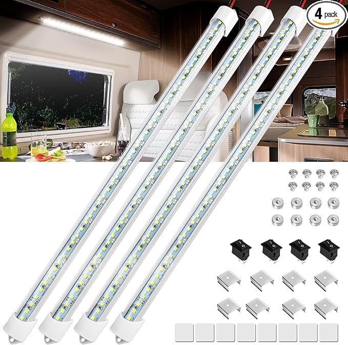 Linkstyle 4PCS 12V Interior LED Light Bar, Super Bright 6500K 12V LED Light by Linkstyle