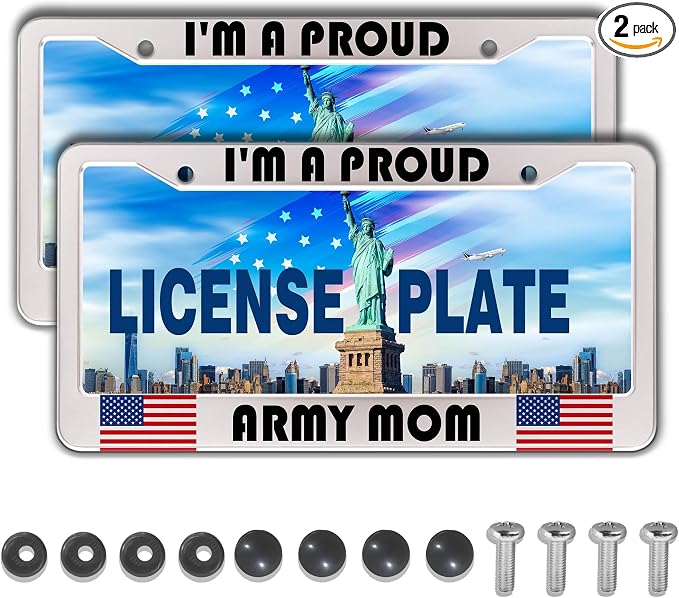 License Plate Frame Holder Black and White License Plate Frames I’m a Proud by Unknown