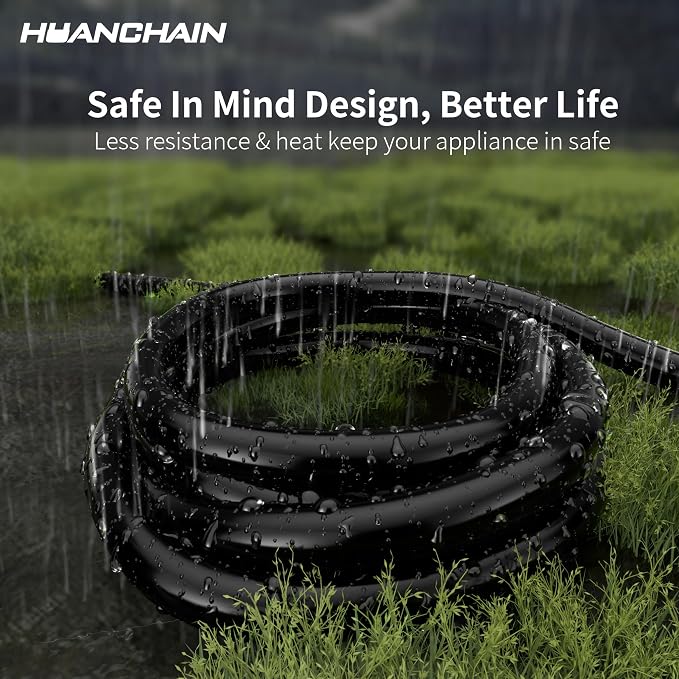 HUANCHAIN Black Outdoor Extension Cord 100 FT Waterproof, Flexible 16/3 Gauge - Image 5