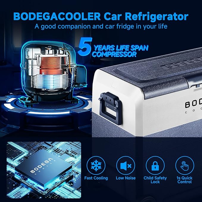 BODEGACOOLER 12 Volt Portable Refrigerator, 64 Quart Car Fridge Dual Zone - Image 5