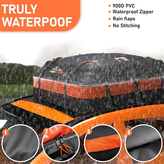 Asinking Car Roof Bag Rooftop top Cargo Carrier Bag 21 Cubic feet Waterproof - Image 4