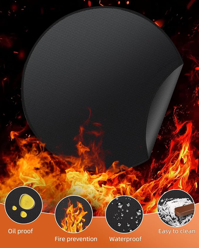 Round BBQ Grill Mat, 40 inches Double-Sided Fireproof Pad Waterproof Deck - Image 4