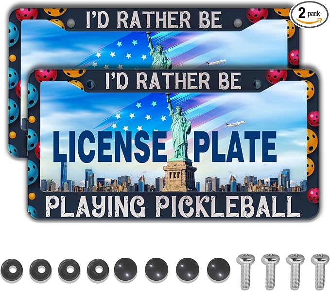 Front License Plate Bracket Multicolor License Plate Frames I'd Rather Be by Unknown