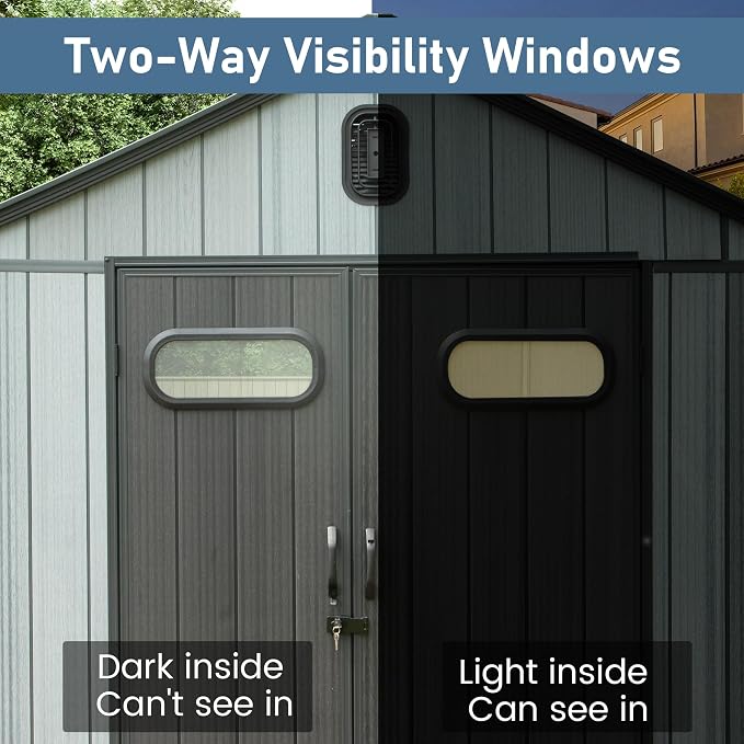 Domi 5x3 FT Outdoor Resin Storage Shed, All-Weather Double-Wall Storage Building - Image 7