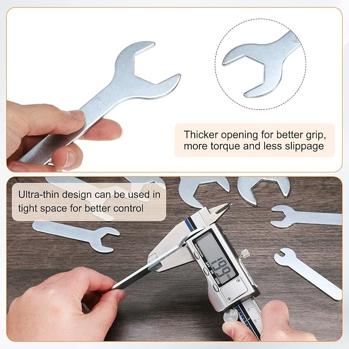 HARFINGTON 10pcs Small Wrench 27x140x2.6mm Metric U-Shaped Single Open Ended - Image 5