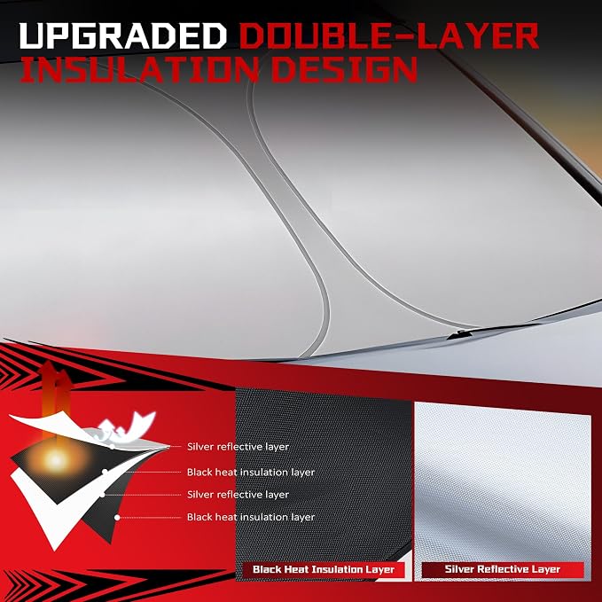 Windshield Sun Shade for 2020-2025 Ford Explorer SUV Foldable Sun Sunshade for - Image 3