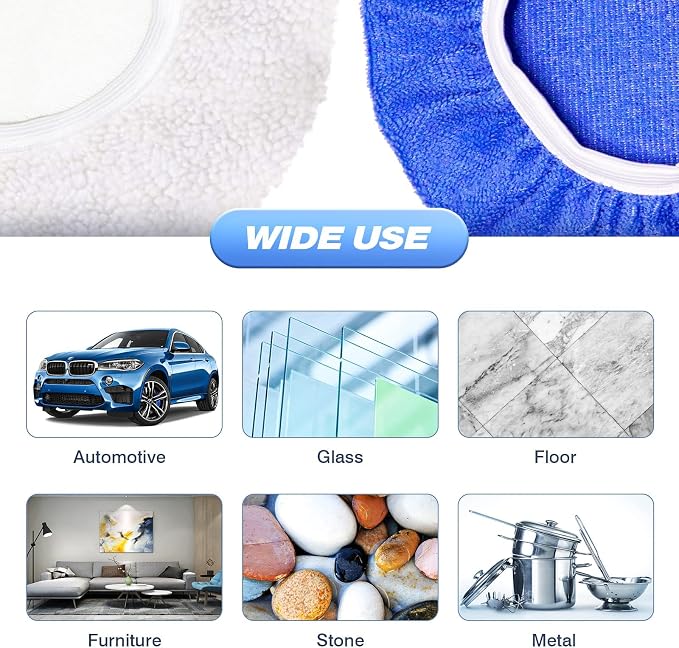 5 to 6 Inch Car Polisher Pad Bonnet, 10*Microfiber+5*Woollen - Image 5