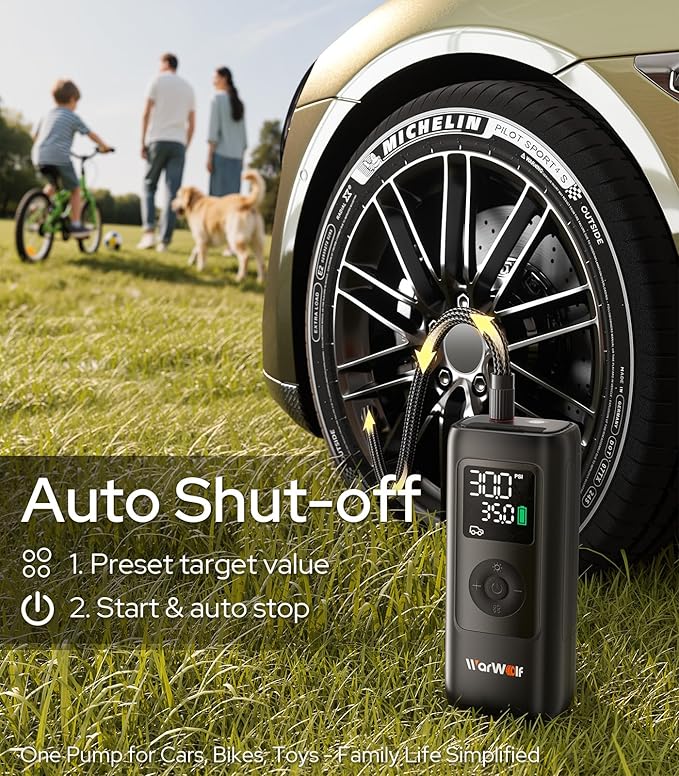 WARWOLF 160PSI Tire Inflator Portable Air Compressor - Image 6