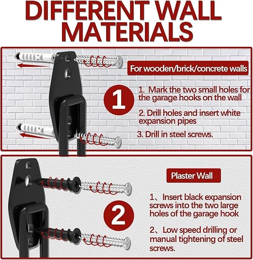3-H Garage Wall Hooks 45 Pack, Garage Hooks Heavy Duty - Image 6