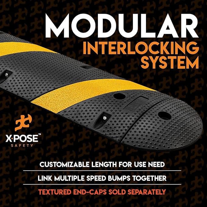 Xpose Safety 2-Pack Speed Bump Strips – 6 Ft Rubber Speed Humps - Image 4