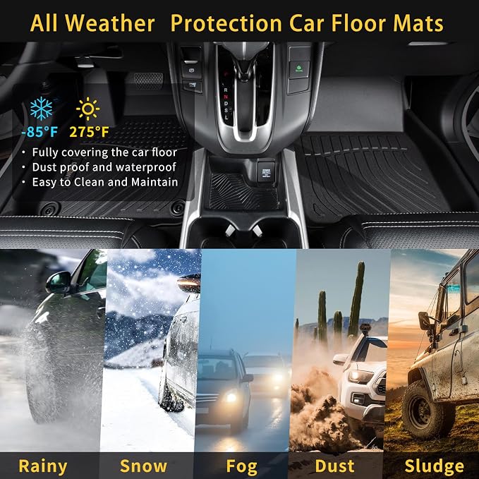GINOWY- Floor Mats for Jeep Renegade 2015-2024 2025, TPE All Weather Car Floor - Image 5