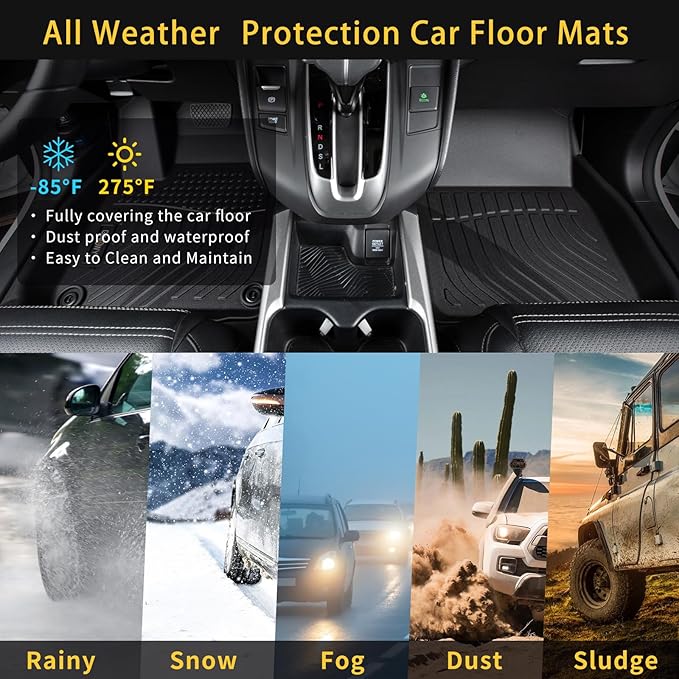 GINOWY-Floor Mats for Ford Fusion & MKZ 2013-2016, TPE All Weather Protection - Image 6