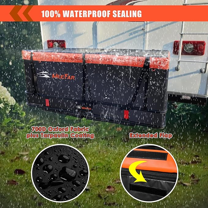 MeeFar Hitch Mount Cargo Carrier Bag Soft Shell 100% Waterproof 15 Cubic Feet - Image 7