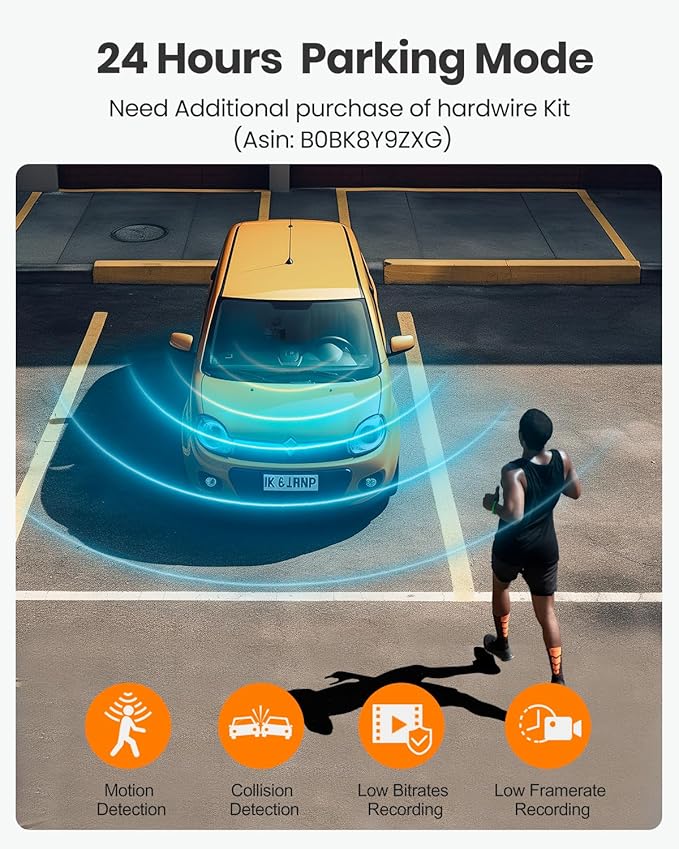 4K Dash Cam Front and Rear, Built-in WiFi GPS, 3.3"IPS Screen, HDR Night Vision - Image 6