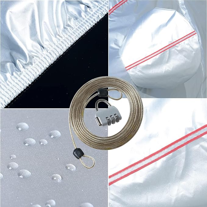 Tecoom Car Covers for Automobiles Door Zipper/Lock Universal Fit Sedan Toyota - Image 3