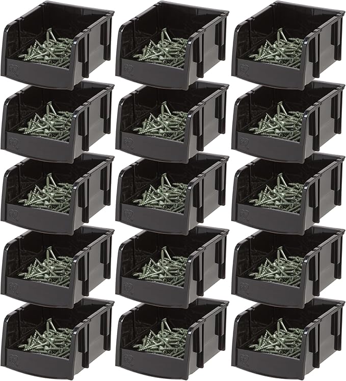 IRIS USA Stackable Bins, 5.5 x 4.5 x 3 inch, Plastic Hanging Open Front Shelf by IRISUSA