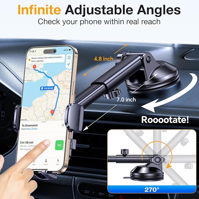 Phone Holders for Your Car【2025 Upgraded 3 Base in 1】Car Phone Holder Mount - Image 5