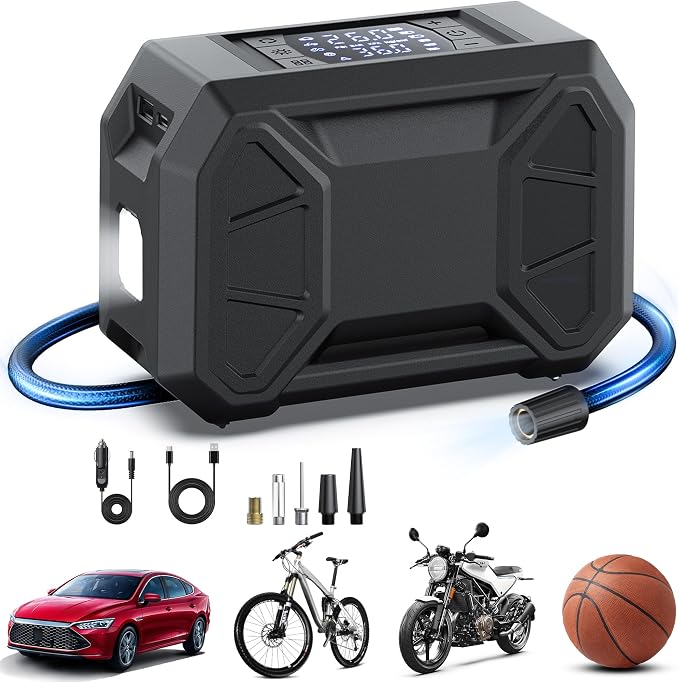 Tire Inflator Portable Air Compressor, 150 PSI Cordless Tire Pump - Image 9