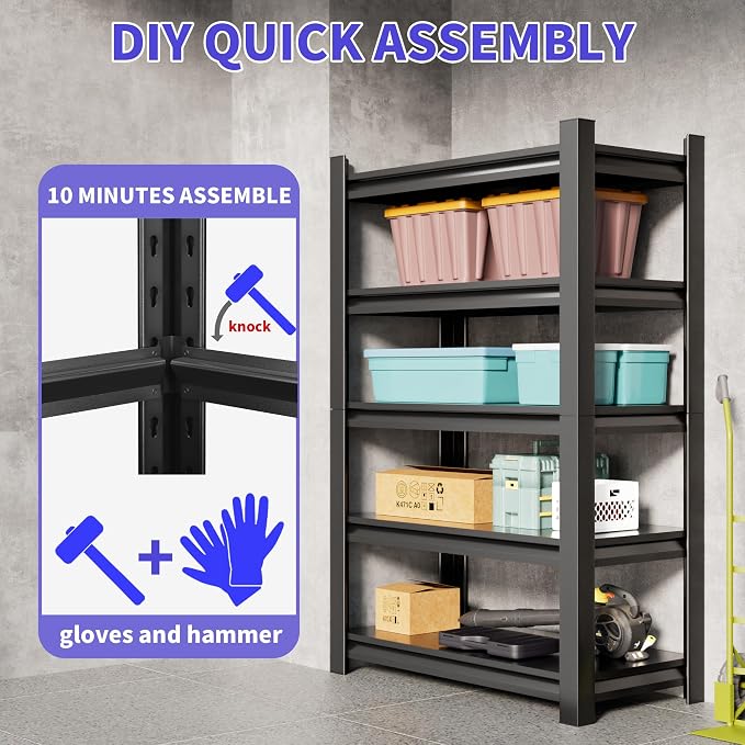 Metal Garage Shelving Unit, 15.7"D x 40"W x 78"H Steel Shelving, 3000 lbs - Image 5
