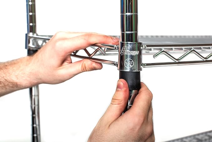 Omega 21" Deep x 30" Wide x 63" High 3 Tier Chrome Starter Shelving Unit - Image 5