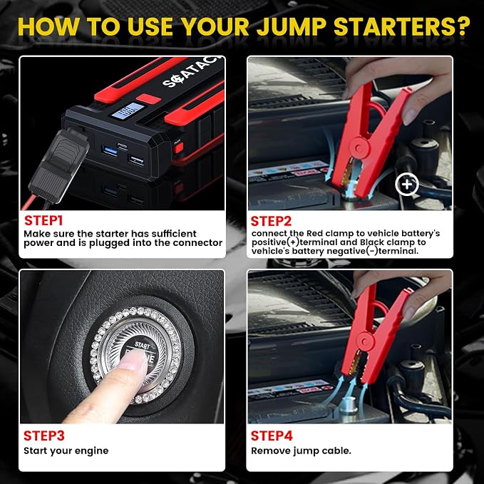 Scatach 002 3500A Car Battery Jump Starter, 12V Jump Starter Battery Pack - Image 6