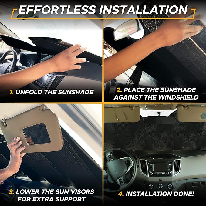 EcoNour Accordion Car Windshield Sun Shade - Image 5
