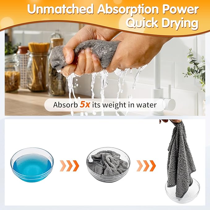 FIXSMITH Microfiber Cleaning Cloth -Pack of 8, Highly Absorbent Cleaning Rags - Image 6