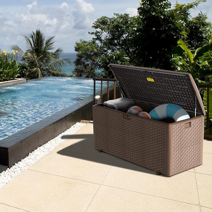 180 Pro Gallon Waterproof Outdoor Storage Bin Resin Deck Box - Image 9