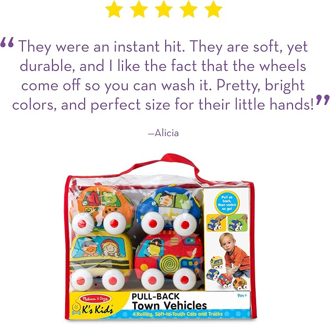 Melissa & Doug K's Kids Pull-Back Vehicle Set - Image 5