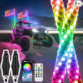 3FT-2 PC Spiral RGB LED Whip Light RGB Chasing/Dancing Light RF Remote Control by LQMEILI