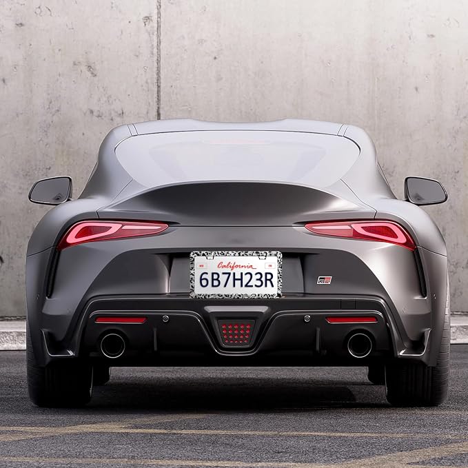 Grey Black Leopard Print License Plate Frame Cheetah License Plate Frames - Image 7