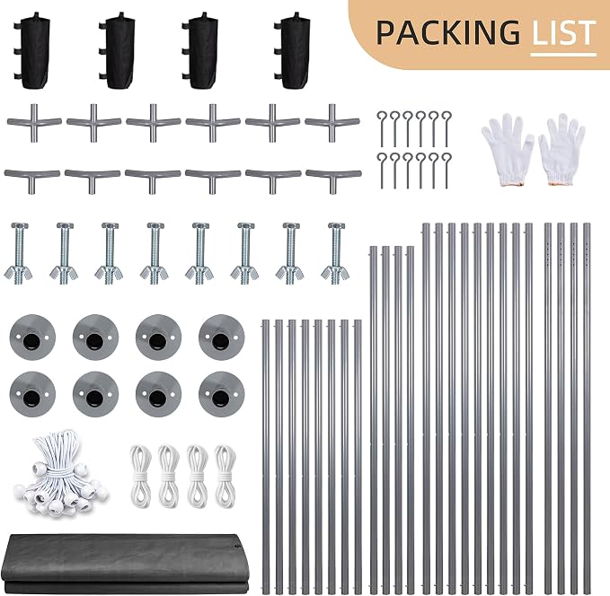 JY QAQA Carport, 10x20 FT Heavy Duty Carport Reinforced Steel Poles - Image 4