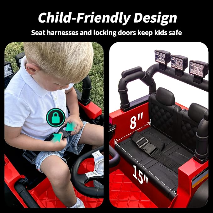 12V Kids Ride on Car Truck, Kids Electric Vehicles Car Ride on Toy - Image 6