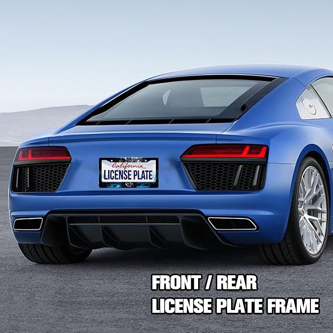 Personalized License Plate Frame Wolf Howling Stainless Steel Accessory Night - Image 7