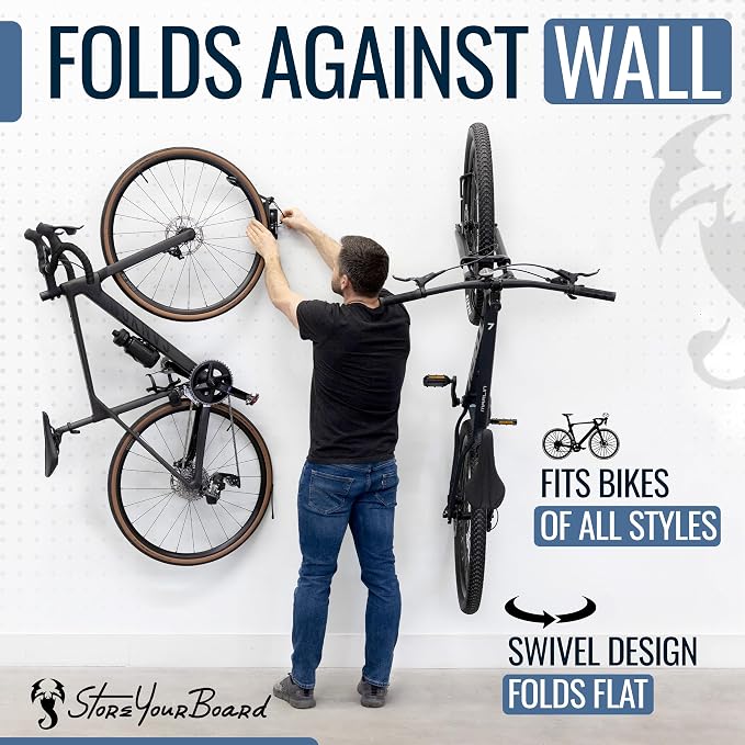 StoreYourBoard Bike Swivel Rack – Wall Mounted Garage Bike Storage, Vertical - Image 5