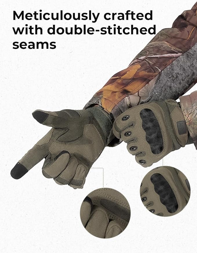KEMIMOTO Tactical Gloves for Men, Touchscreen Motorcycle Gloves - Image 5