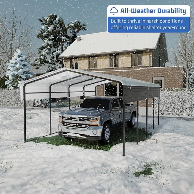 Metal Carport 10 * 15 FT Heavy Duty Carport Canopy - Image 3