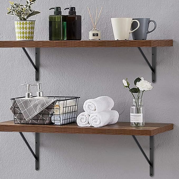 12 Pack L18 x H 12" Black Heavy Duty Shelf Brackets - Image 6
