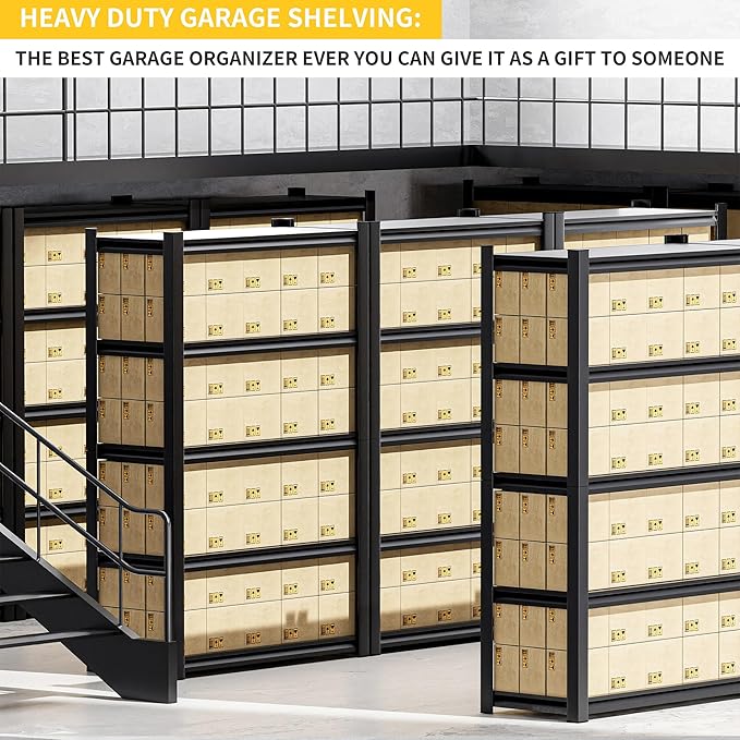 2 Set Garage Shelving Unit 72" H3000bls Heavy Duty Storage Shelves Easy - Image 6