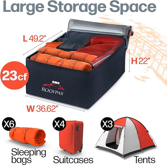 RoofPax 23 cft. Extra Waterproof Rooftop Cargo Carrier Bag, Double Weatherproof - Image 5