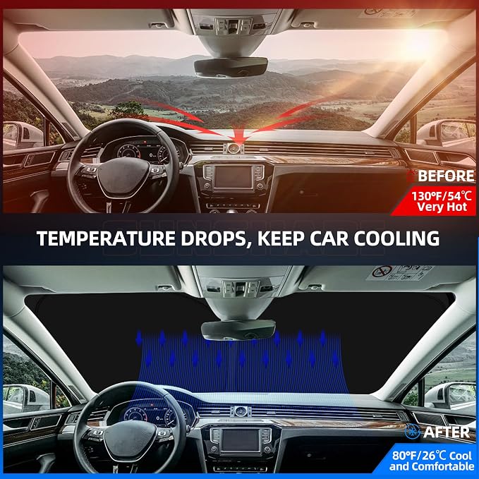 Windshield Sun Shade for Ch-evro-let/Chevy Trax 2013-2023 Foldable Sunshade - Image 2