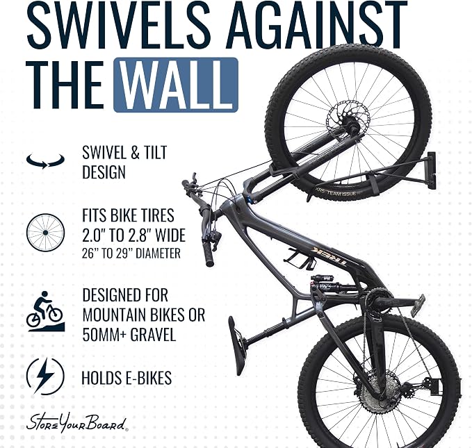 StoreYourBoard SwivelStow Mountain Bike Storage Rack 4 Pack – Heavy Duty Bike - Image 4