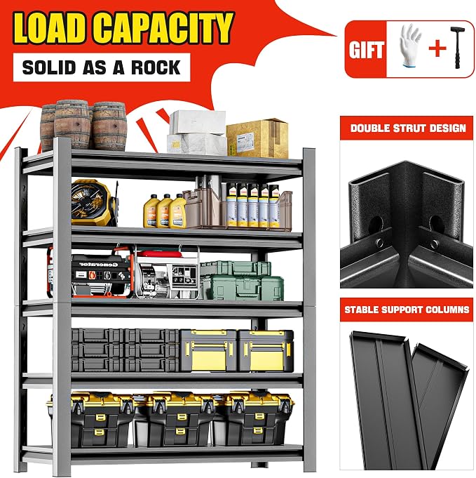 Utility Shelf Organizer – 5 Shelf Heavy Duty Shelving Unit - Image 7