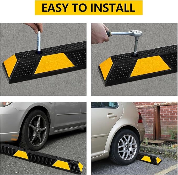 72-Inch Heavy Duty Rubber Parking Curb - Image 4