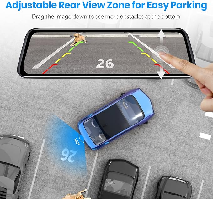 9.35''1080P OEM Rear View Mirror Camera: Recording Wide View Back Up Camera - Image 6