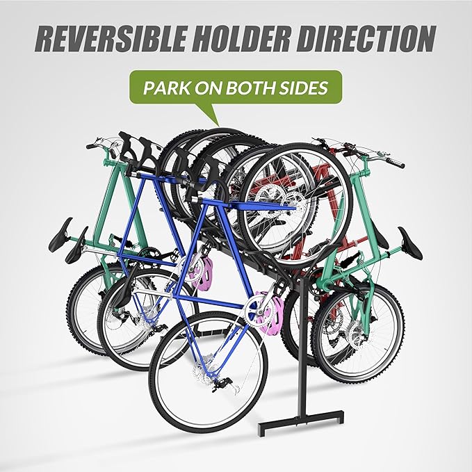 5 Bikes Floor Stand, Adjustable Bicycle Parking Rack - Image 4