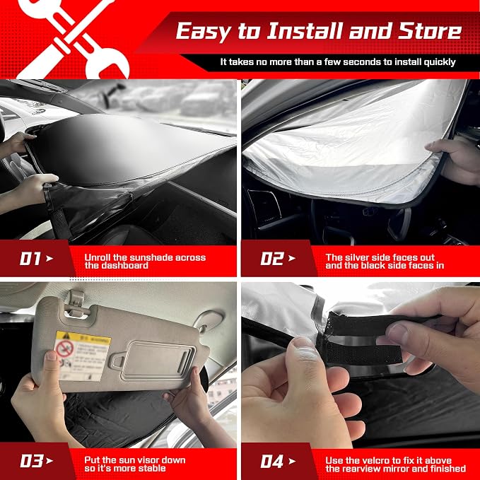 ARISMOTOR Windshield Sun Shade for Mazda CX5 2017-2025, Custom Fit Foldable - Image 6