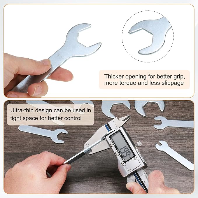 HARFINGTON 10pcs Small Wrench Open End Wrench 23x126x2.8mm Metric U-Shaped - Image 5