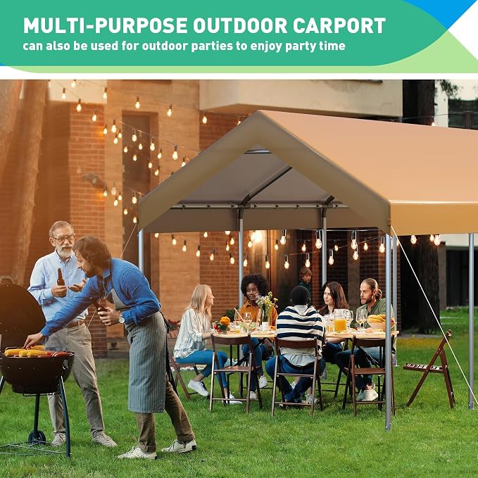 12X20 Ft Heavy Duty Carport Canopy, Portable Garage, Car Tents, Reinforced - Image 6