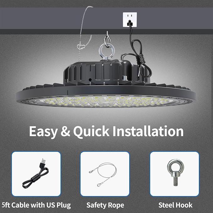 2 Pack UFO LED High Bay Light 250W, 35000 LM, 5000K - Image 7